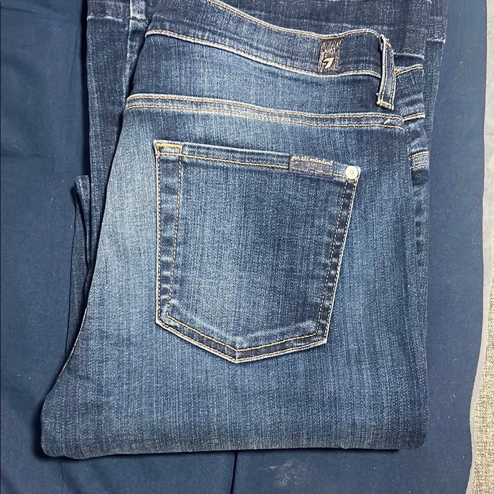 7 For All Mankind Women's Dark Blue Skinny Jeans